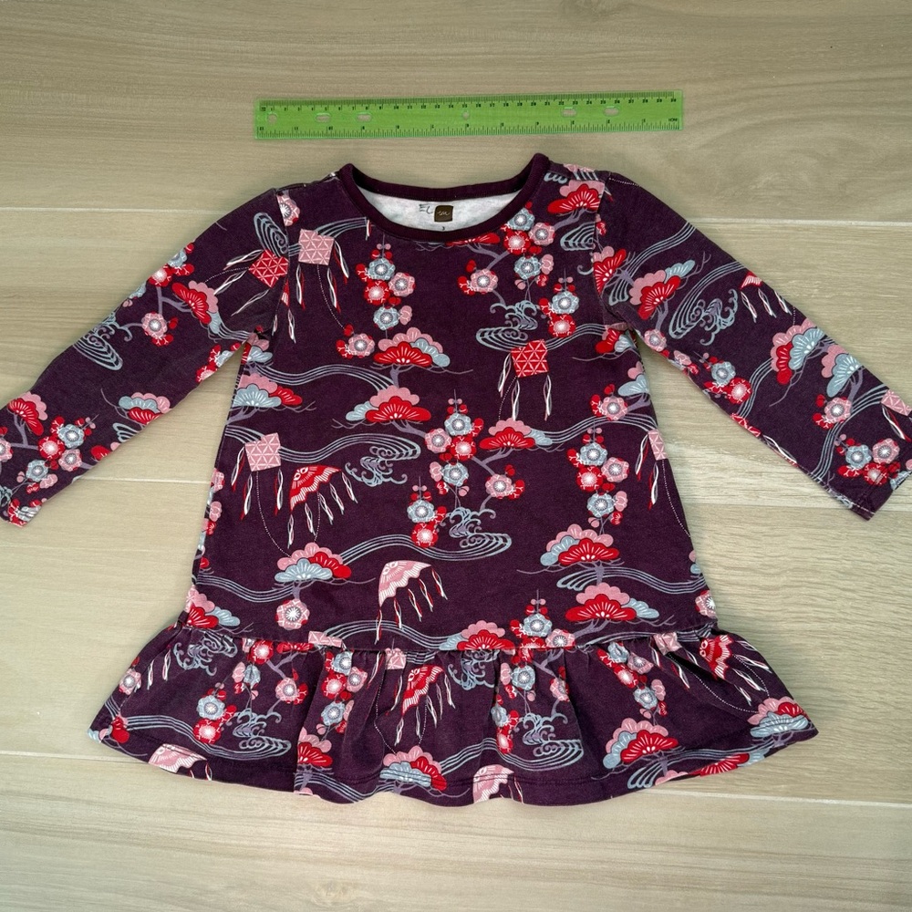 Tea Collection Sai Ruffle Dress Japanese Kites print size 3